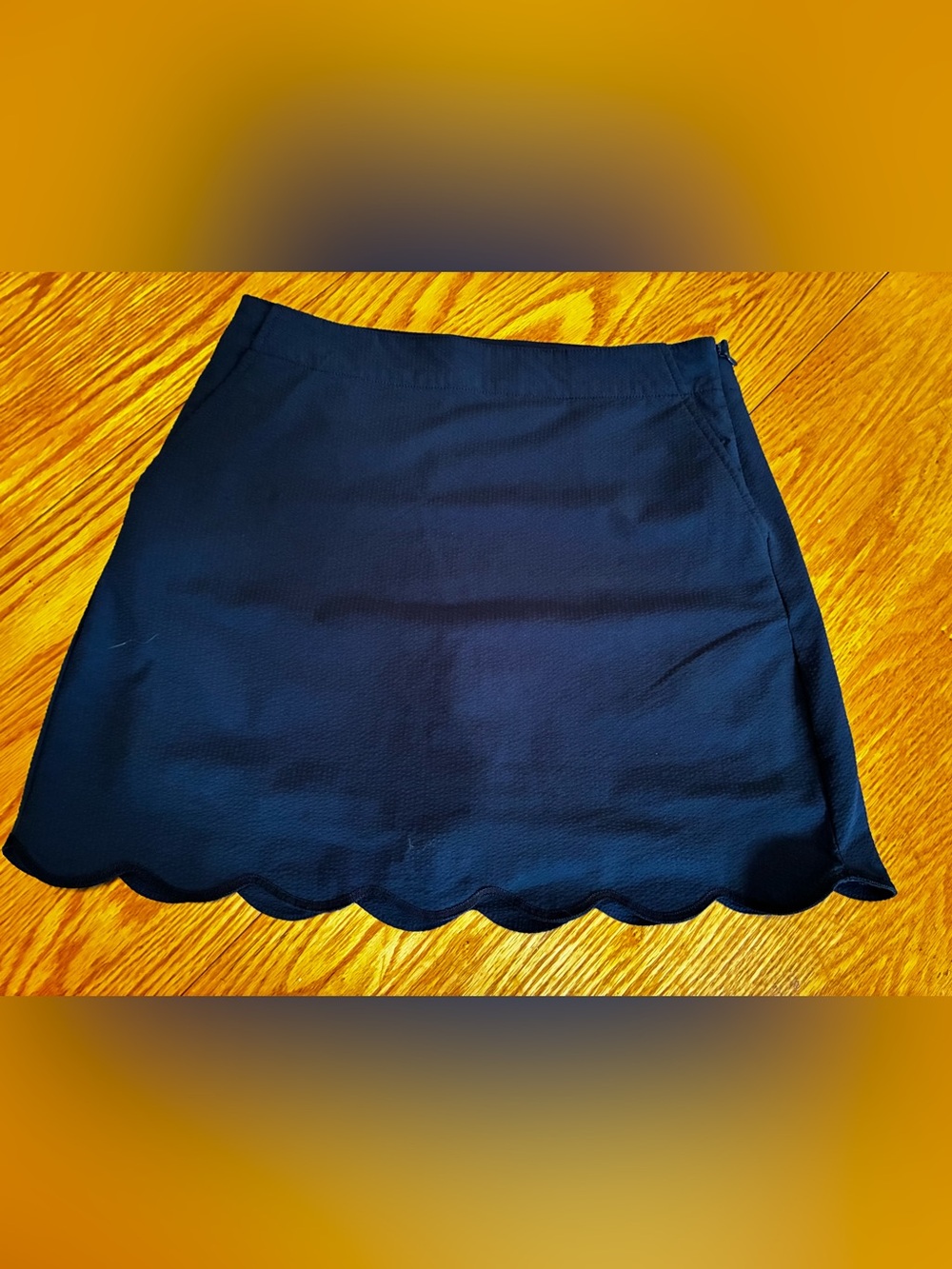 Women’s Walter Hagen Navy Scalloped Hem Flat Front Golf Skirt